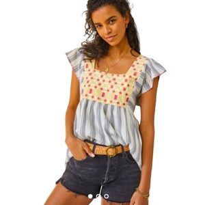 NWT Anthropologie Forever That Girl Basel Embroidered Tunic Size 6